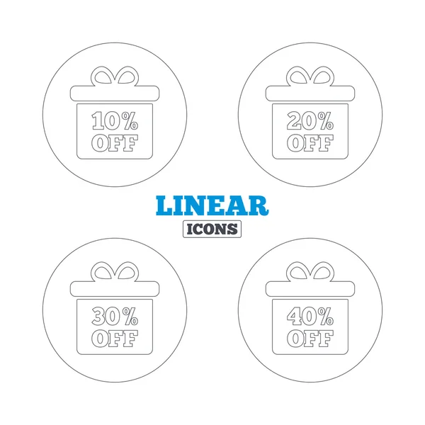 Sale gift box tag icons. — Stock Vector