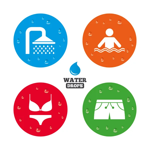 Swimming pool icons. — Stock Vector