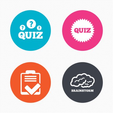 Simgeler quiz. Denetim listesi ve beyin fırtınası sembolleri.