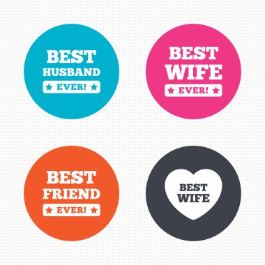 En iyi eş, koca ve arkadaş simgeler.