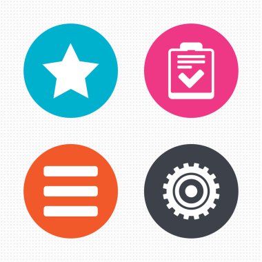 Yıldız ve menü listesi işaretleri.