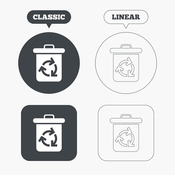 Iconos de papelera de reciclaje — Archivo Imágenes Vectoriales