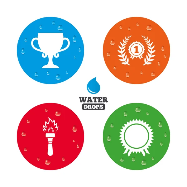 First place award cup icons. — Stock Vector