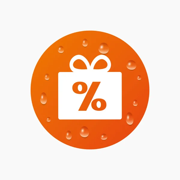 Gift box sign discount icon. — Stock Vector