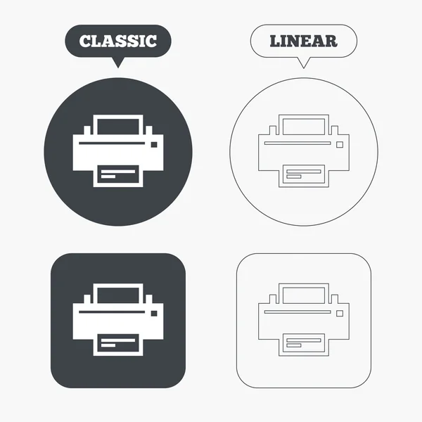 Imprimir iconos de signo — Archivo Imágenes Vectoriales