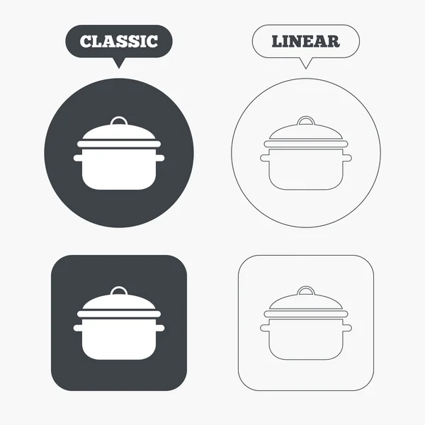 Vaření pan znamení ikony — Stockový vektor