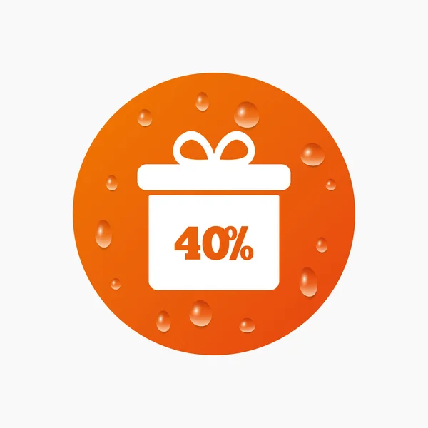 40 Prozent Verkauf Geschenkbox — Stockvektor