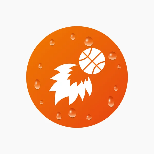 Basketball fireball sign icon. — Stock Vector