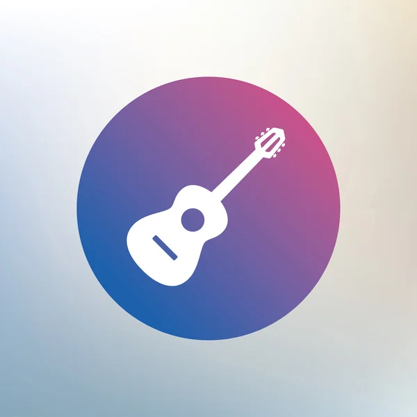 Signo de guitarra acústica icono — Vector de stock