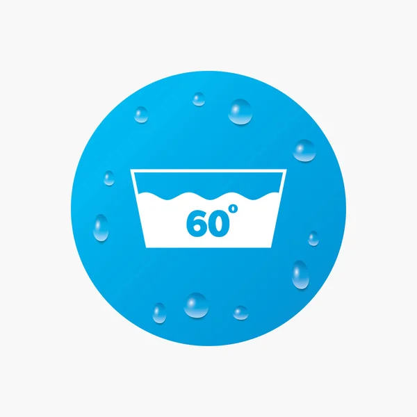 Wash icon. Machine washable at 60 — Stock Vector