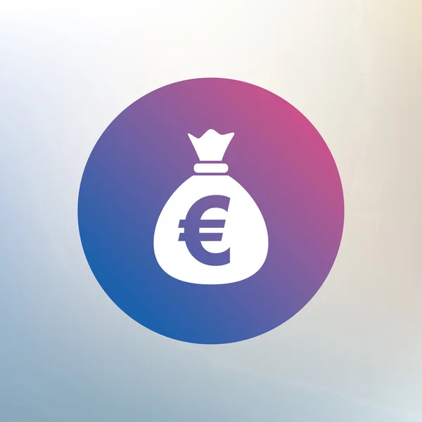 Money bag sign icon. Euro — Stock Vector