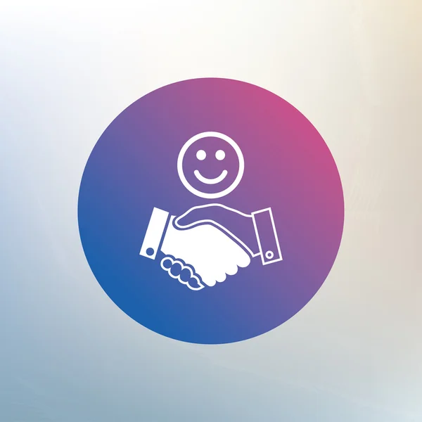 Smile handshake ícone de sinal — Vetor de Stock