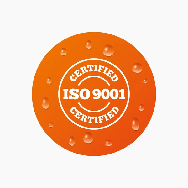 Señal certificada ISO 9001 . — Vector de stock