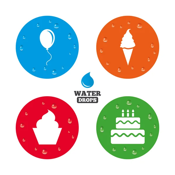 Birthday party icons. — Stock Vector