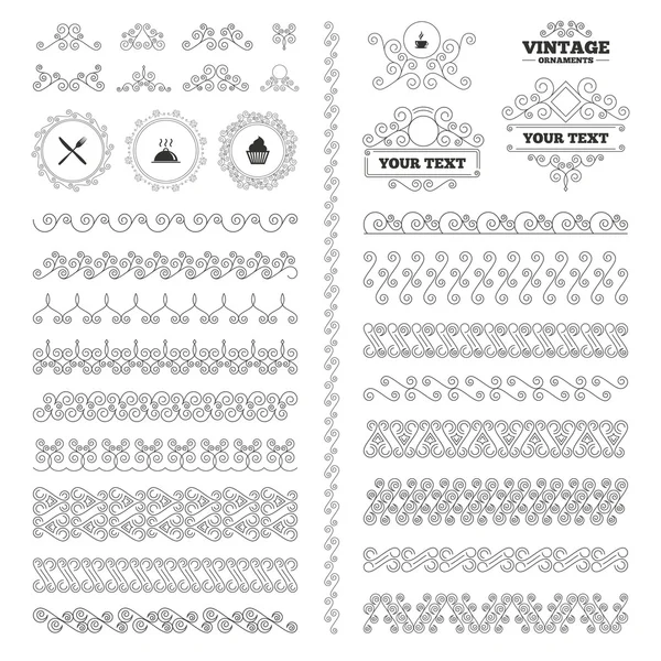 Voedsel pictogrammen. Muffin cupcake — Stockvector