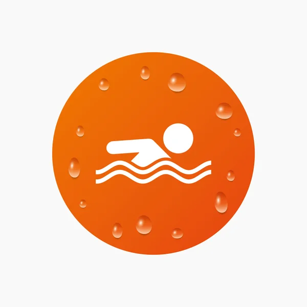 Icono signo de natación . — Vector de stock