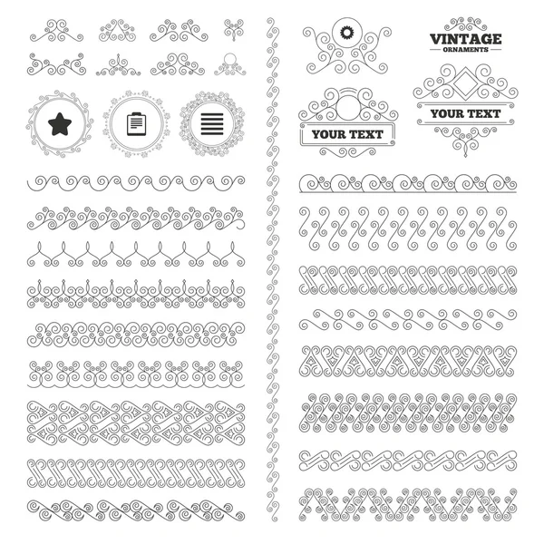 星和菜单列表迹象. — 图库矢量图片