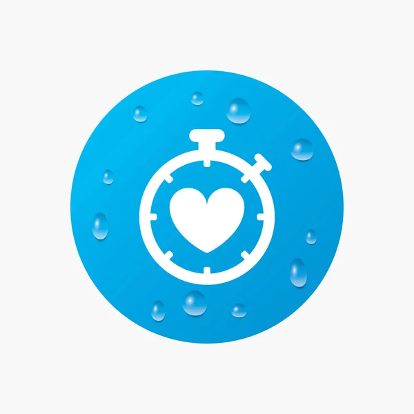 Heart Timer sign icon. — Stock Vector