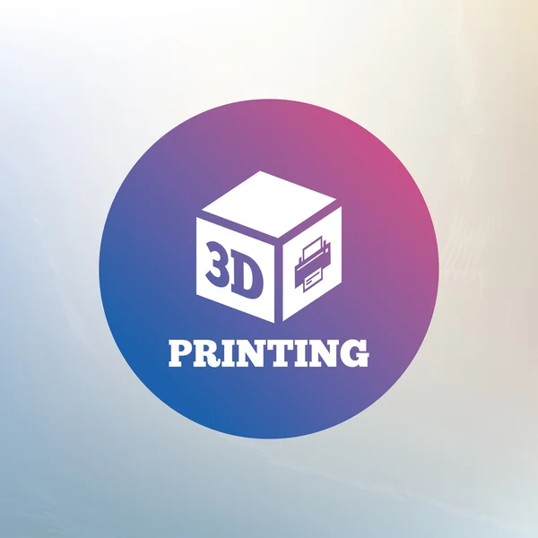 Ícone de sinal de impressão 3D . — Vetor de Stock