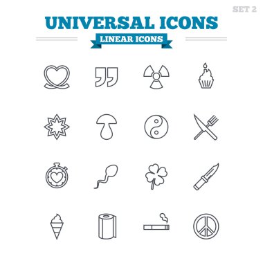 Evrensel doğrusal Icons set.