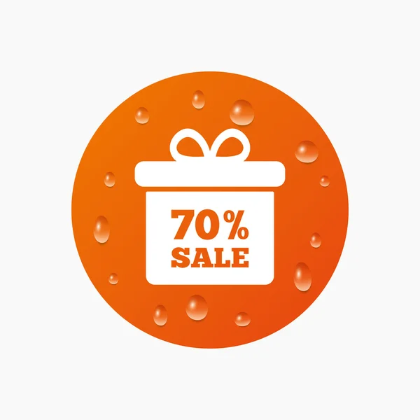 70 percent sale gift box — Stock Vector