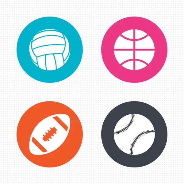 Sportbälle. Volleyball, Basketball, Baseball. — Stockvektor