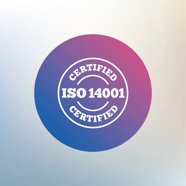 Сертифицированный знак ISO 14001 . — стоковый вектор