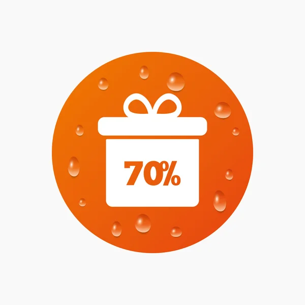 70 percent sale gift box — Stock Vector