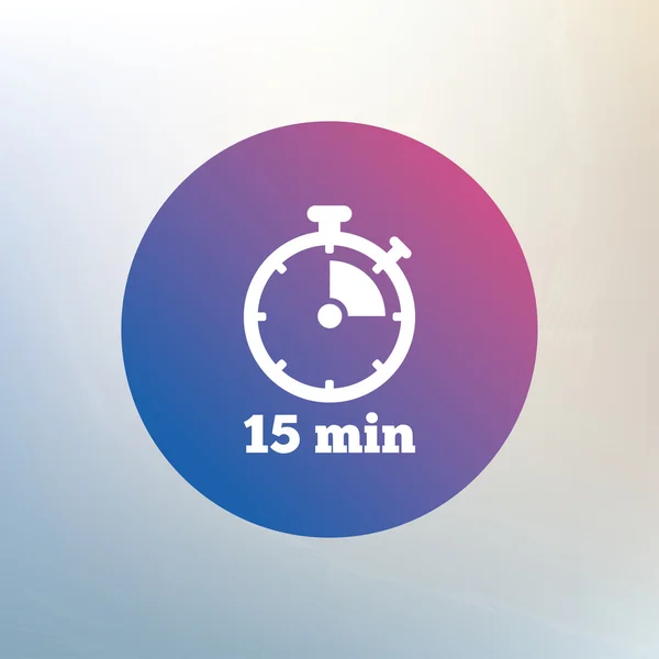 Timer tecken ikon. 15 minuter — Stock vektor