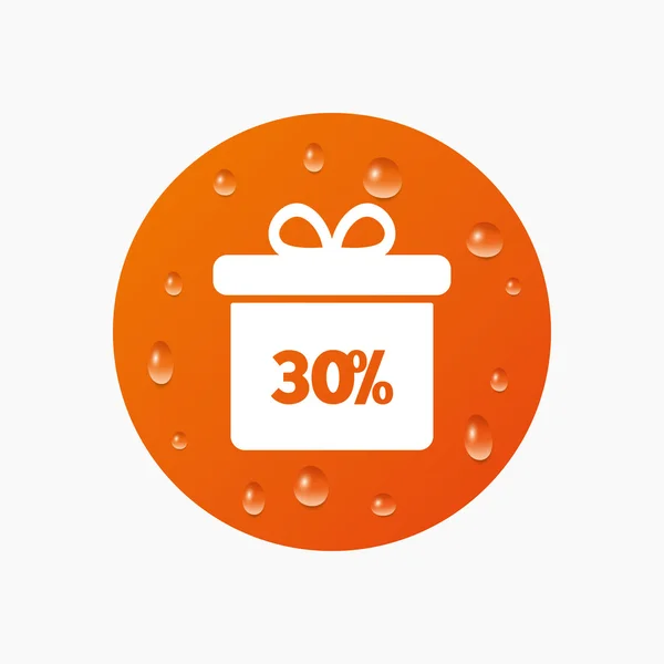 30 Prozent Verkauf Geschenkbox — Stockvektor