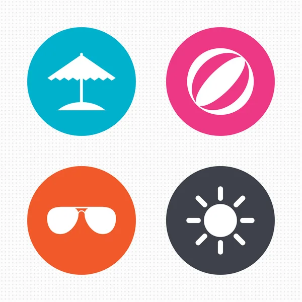 Beach holidays icons. — Stock Vector