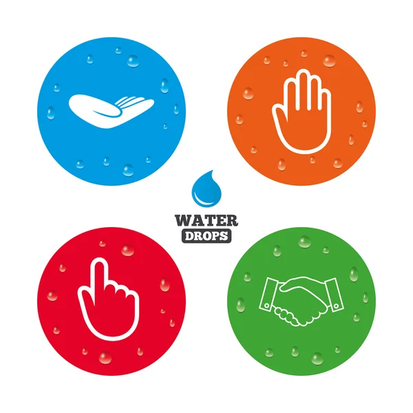 Hand icons. Handshake and click — Wektor stockowy