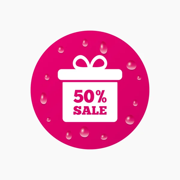 50 percent sale gift box — Stock Vector