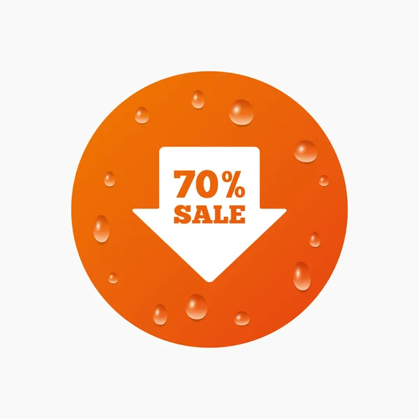 70 percent sale arrow — Stock Vector