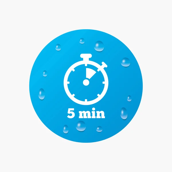 Timer sign icon. 5 minutes — Stock Vector