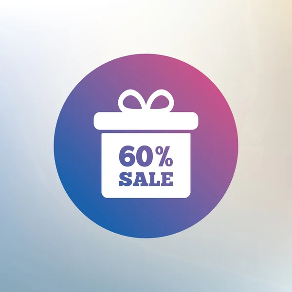 60 percent sale gift box — Stock Vector