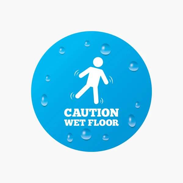 Caution wet floor icon. — Stock Vector