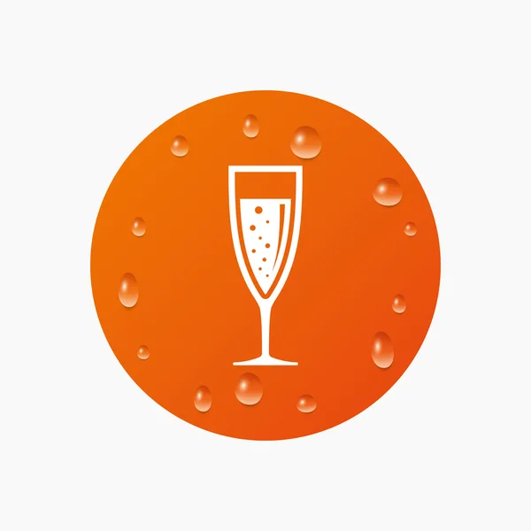 Icono de signo de copa de champán . — Vector de stock