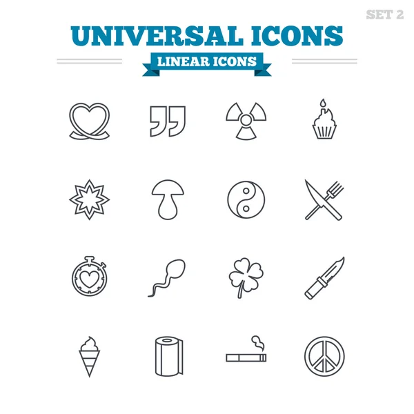 Universal linear ikon ditata  . Stok Ilustrasi 