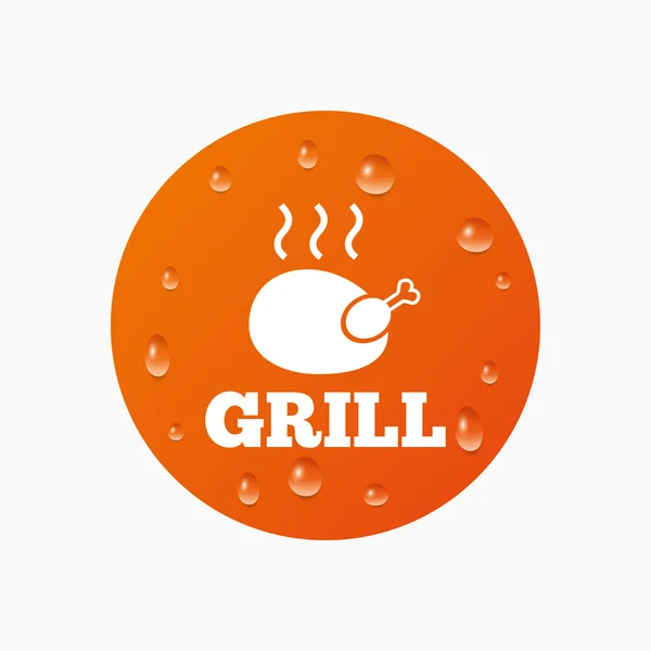 Poulet grill icône signe . — Image vectorielle