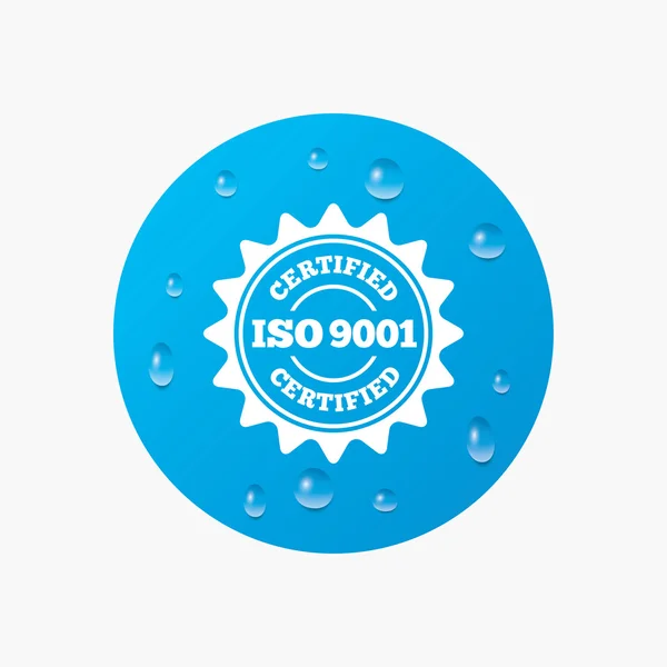 Señal certificada ISO 9001 . — Vector de stock