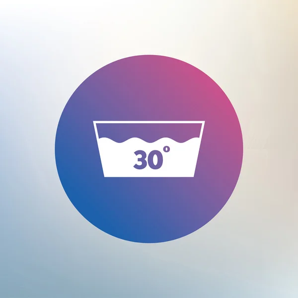 Icono de lavado. Lavable a máquina a 30 — Vector de stock