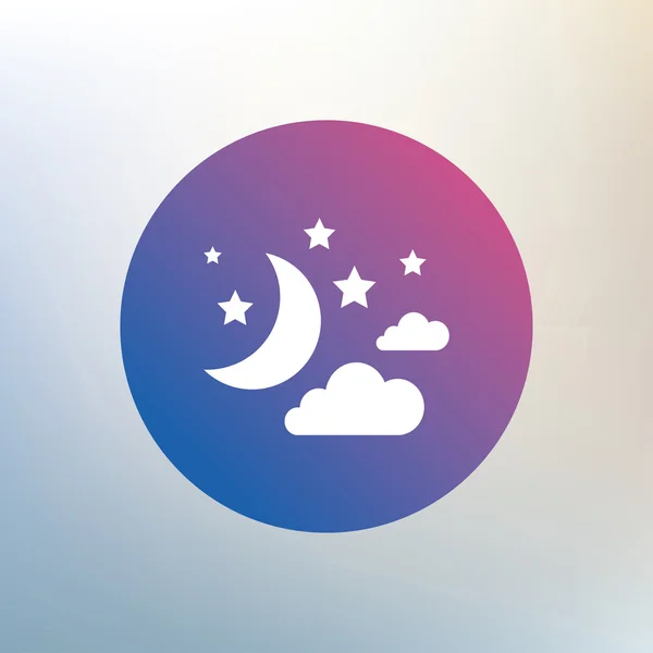 Σημάδι φεγγάρι, τα σύννεφα και αστέρια — Διανυσματικό Αρχείο