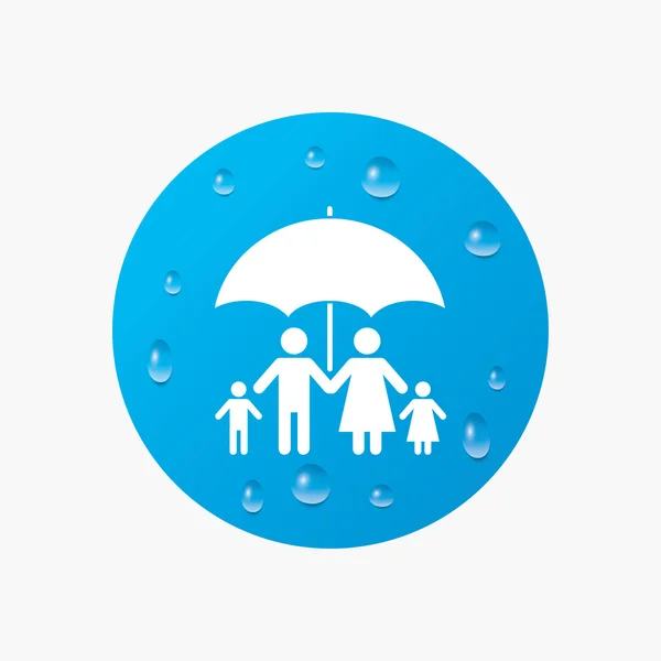 Icône d'assurance familiale complète — Image vectorielle