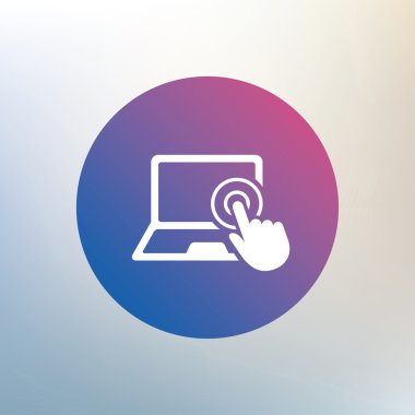 Dokunmatik ekran laptop işareti.