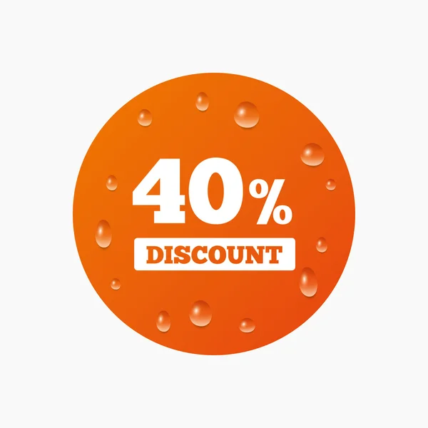 40 percent discount sign icon. — Stock Vector