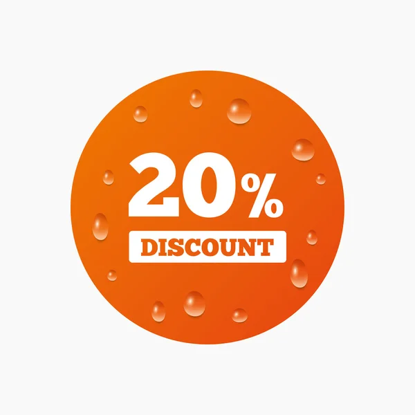 20 percent discount sign icon. — Stock Vector