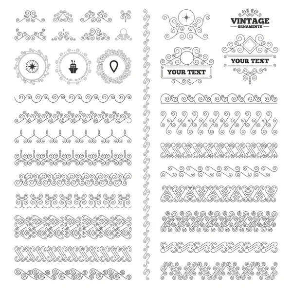 Compas de navigation Windrose, livraison . — Image vectorielle