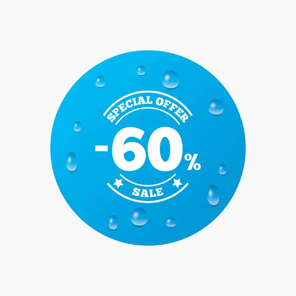 60 percent discount sign icon. — Stock Vector