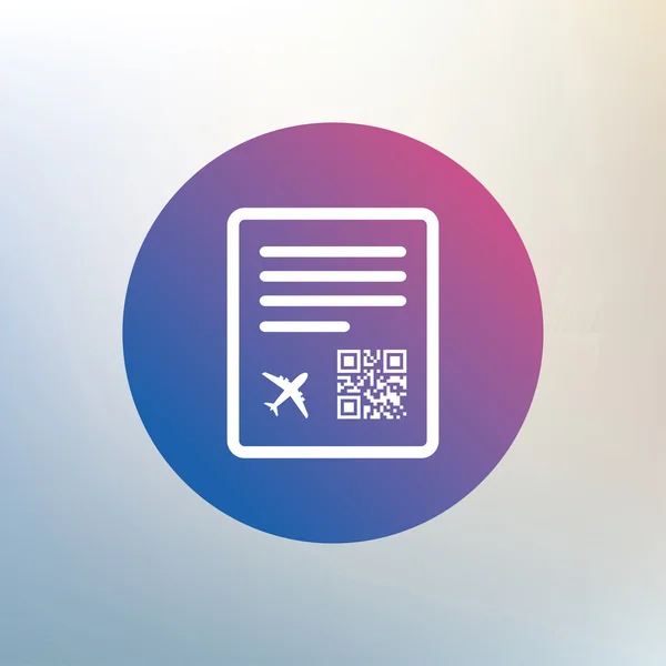 Boarding pass letu znamení ikona. — Stockový vektor